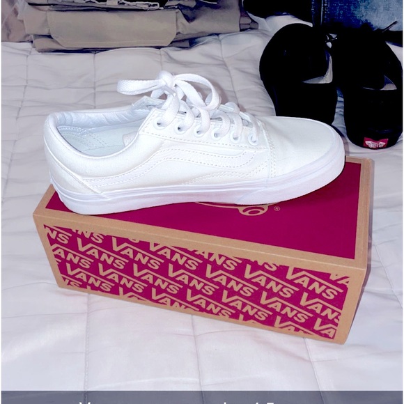 Vans Shoes - All white vans.